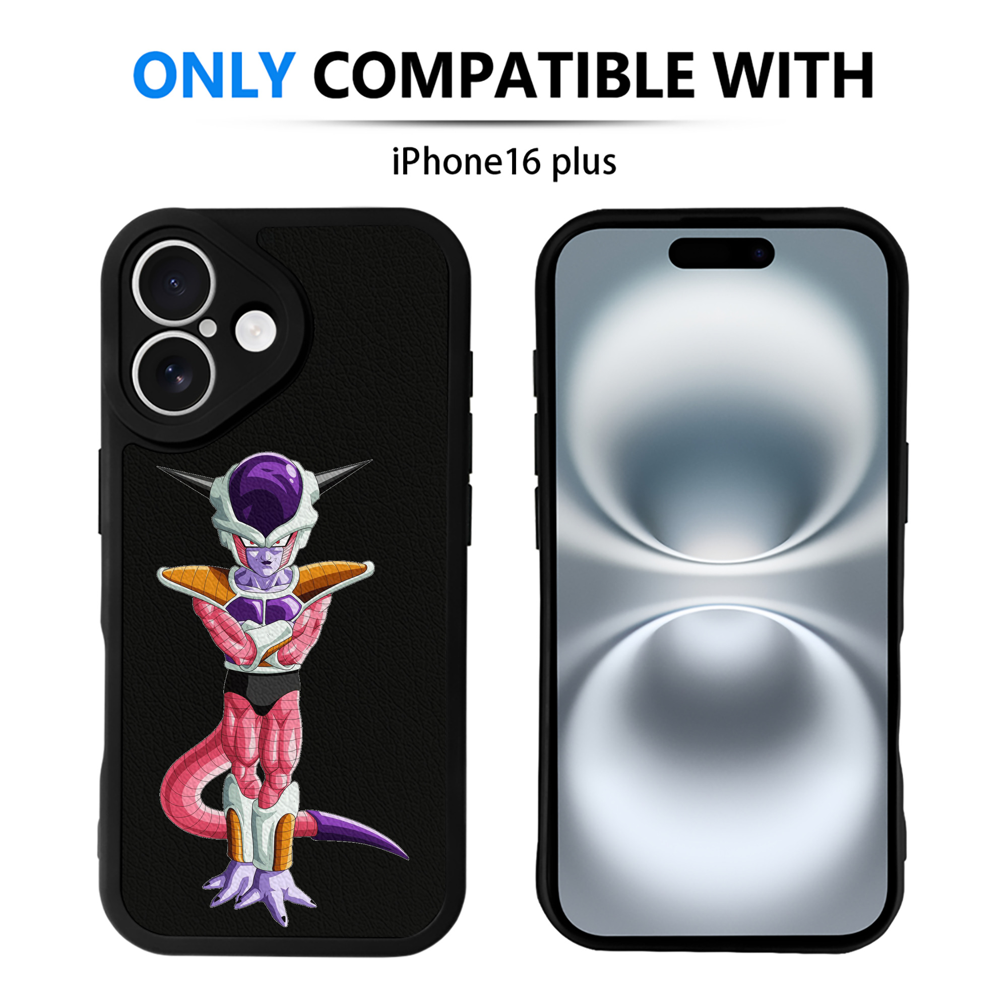 （画像用） ドラゴンボール フリーザ DRAGON BALL Frieza 【iPhone 16シリーズ対応】シリコンスマホケース（レザー調） 材質：シリコン